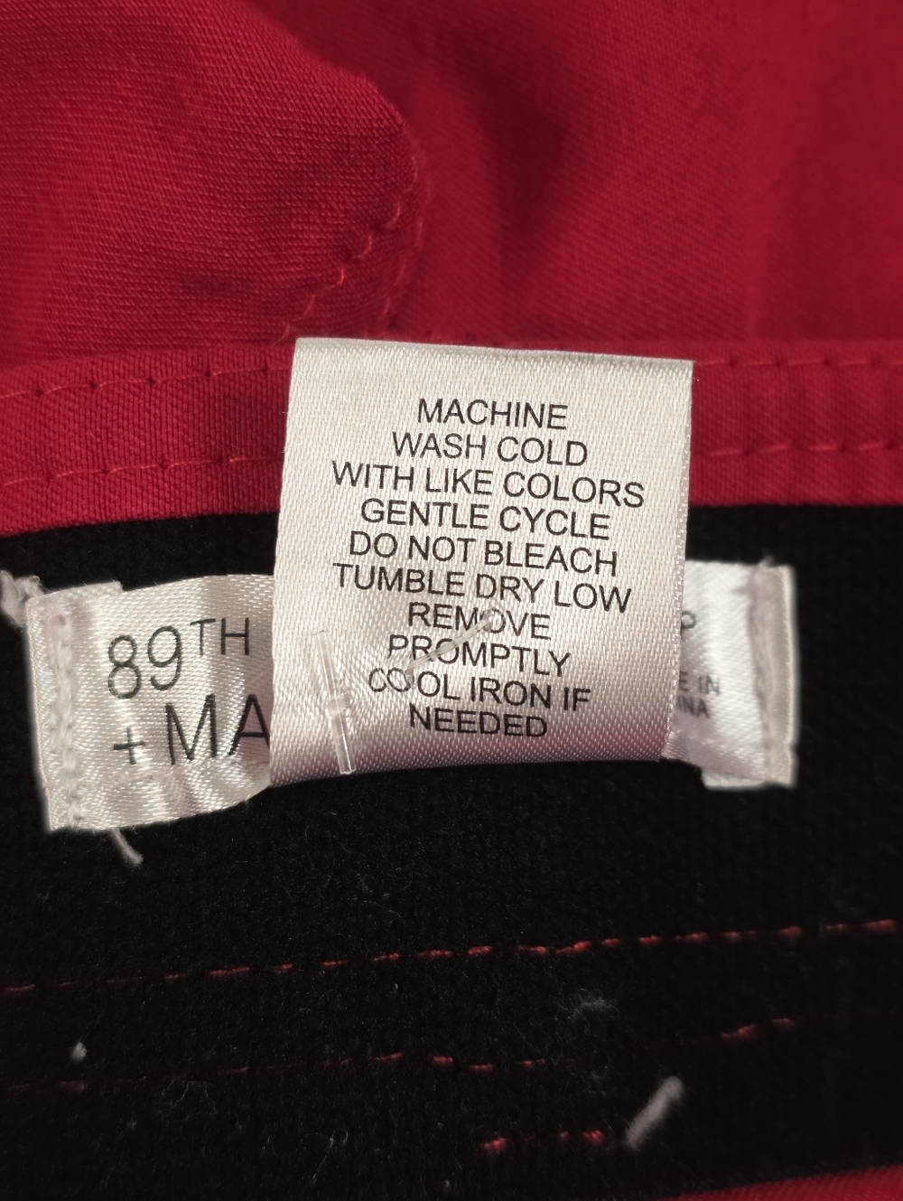 89th + Madison Red Pull-On Stretch Capri Pants Petite 12P Spring Summer Retro - Picture 6 of 6